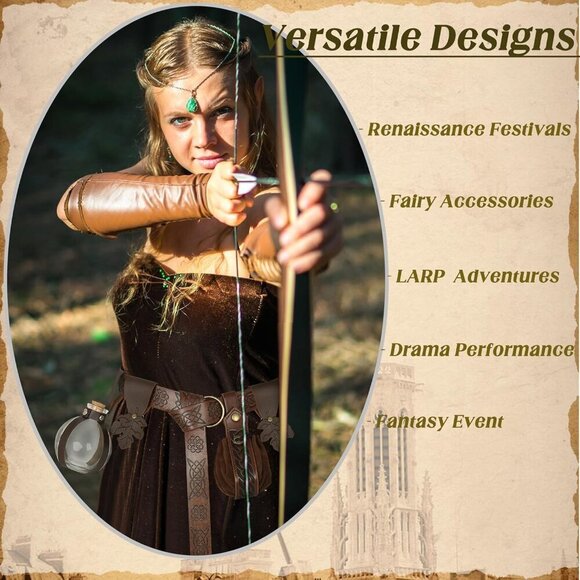 Renaissance Costume Belt Set Leather Pouches Bottles for LARP & Festivals main image 5
